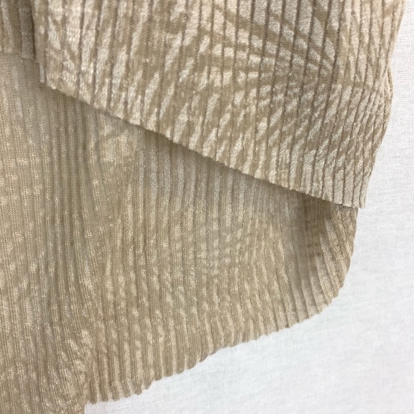 Zara Tan Ribbed Palm Leaf Semi Sheer High Low Top - Picture 7 of 8